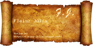 Fleisz Júlia névjegykártya